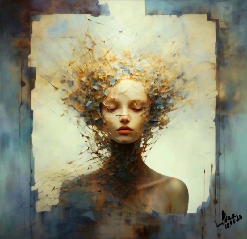 ArteDiAlina.com painting: Trapped in the thoughts